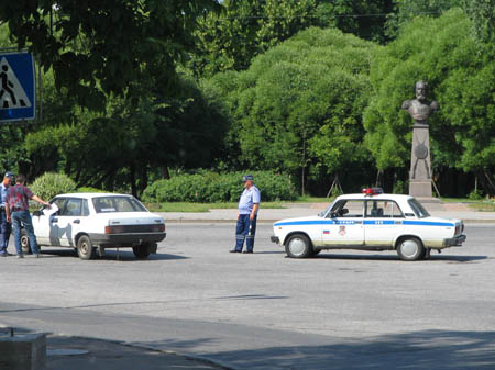 High speed Russian Police cars