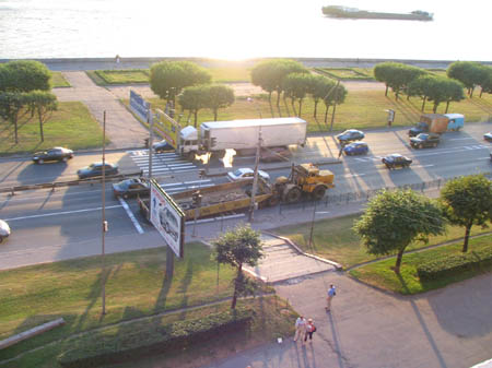 Main road below front balcony