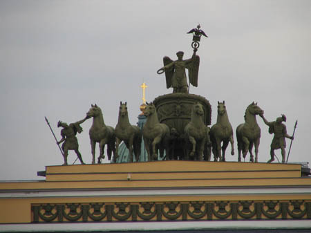 On top of the back gateway from Winter palace 