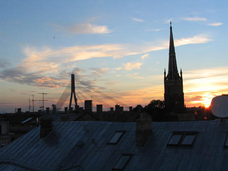 Riga skyline late evening